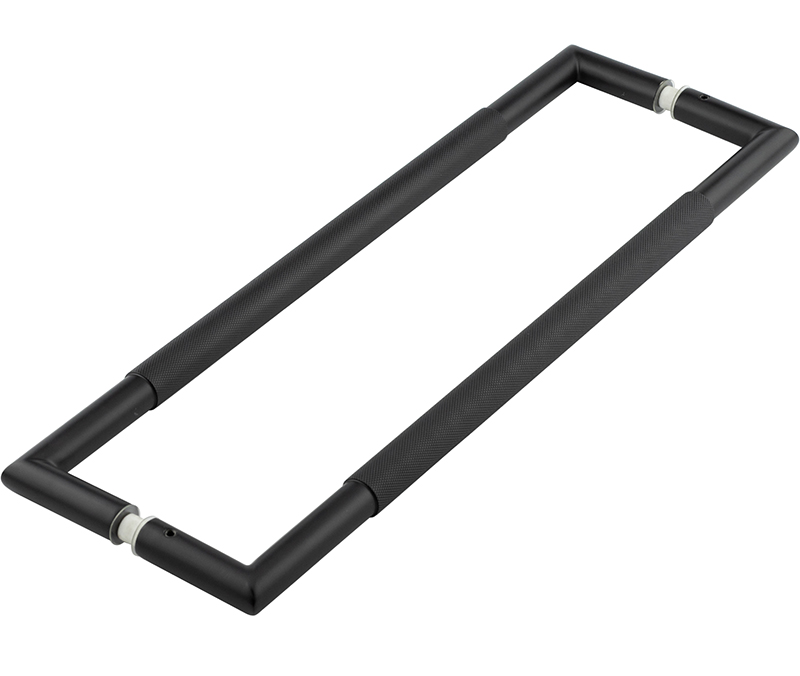 Nero Mitred Knurled Matt Black Pull Handle (back to back fixing)